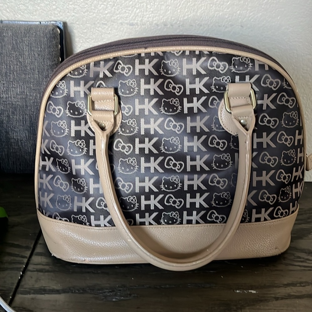 Hello kitty  Large Brown Bag Tote Patent Leather - Picture 2 of 11